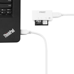 苹果白经典三合一 品胜USB 3.0读卡器精致实拍细节一览
